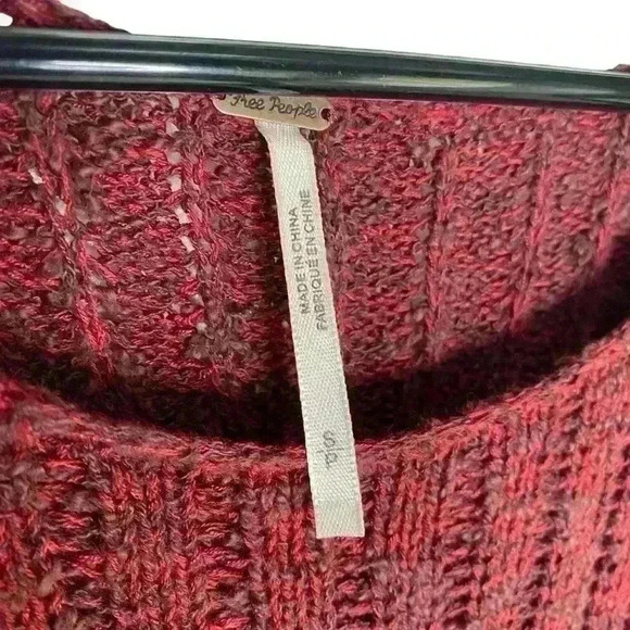 Free People maroon Waterfall Knit swing crew neck Dress with slip size Small - Picture 12 of 15